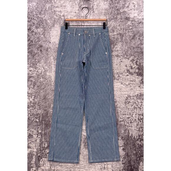 AYR Denim - AYR Jeans 26 Womens The Studio Straight Leg Hickory Striped Japanese Denim
